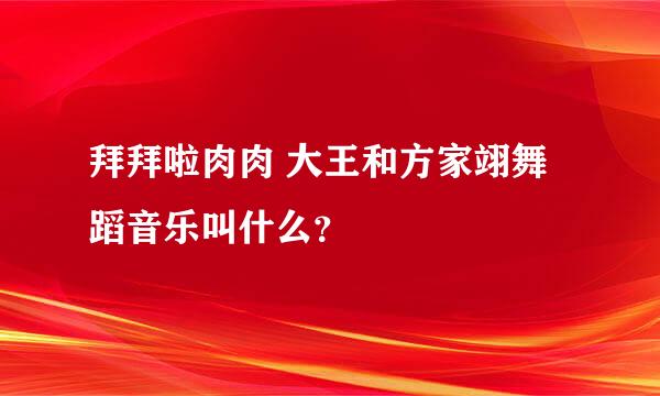 拜拜啦肉肉 大王和方家翊舞蹈音乐叫什么？