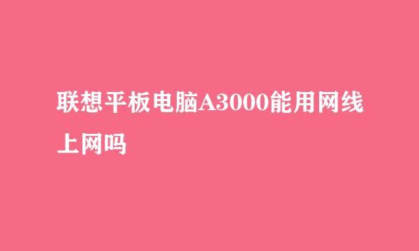 联想平板电脑A3000能用网线上网吗