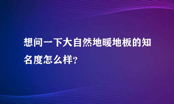 想问一下大自然地暖地板的知名度怎么样？