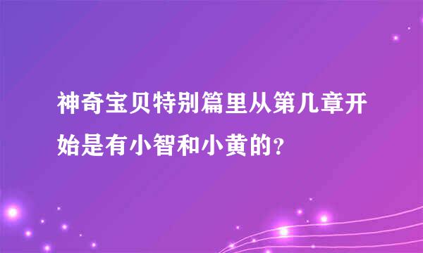 神奇宝贝特别篇里从第几章开始是有小智和小黄的？