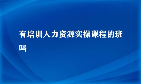 有培训人力资源实操课程的班吗