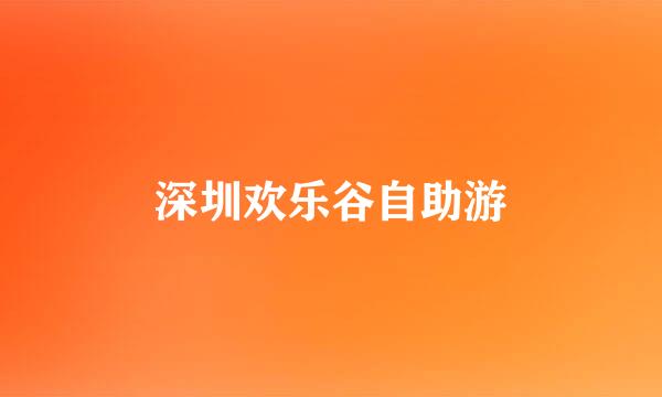 深圳欢乐谷自助游