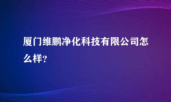 厦门维鹏净化科技有限公司怎么样？