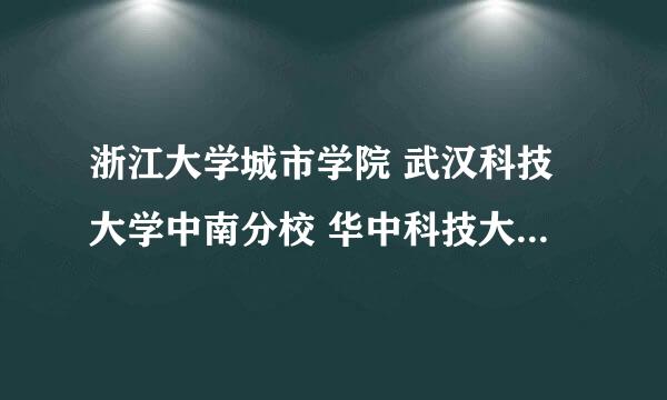 浙江大学城市学院 武汉科技大学中南分校 华中科技大学武昌分校