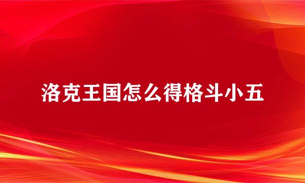 洛克王国怎么得格斗小五