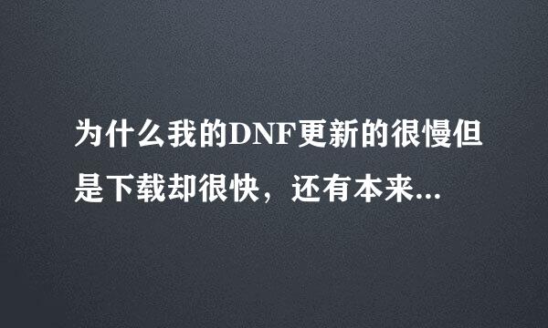 为什么我的DNF更新的很慢但是下载却很快，还有本来我刚下好药更新200多MB取消了就要700多了啊！