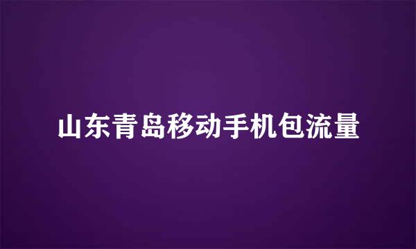 山东青岛移动手机包流量