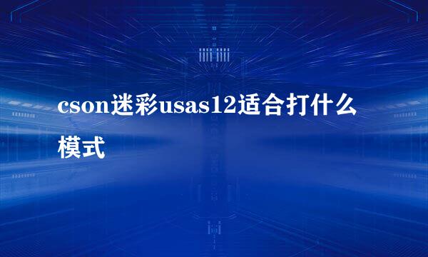 cson迷彩usas12适合打什么模式