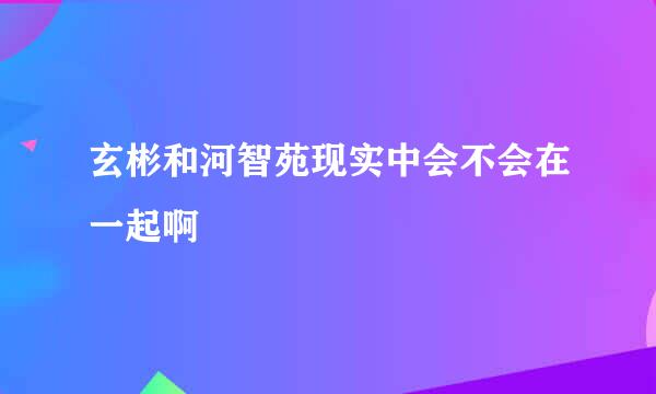 玄彬和河智苑现实中会不会在一起啊