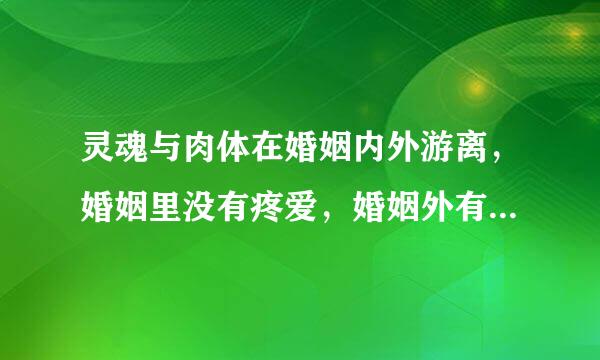 灵魂与肉体在婚姻内外游离，婚姻里没有疼爱，婚姻外有个单身男人关心自己，即快乐又纠结，他要的不是婚姻