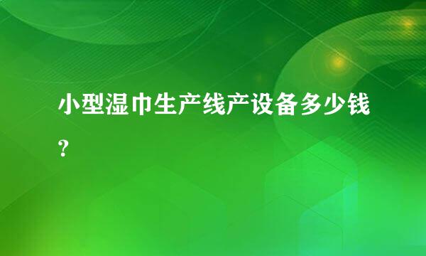 小型湿巾生产线产设备多少钱？