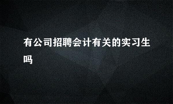 有公司招聘会计有关的实习生吗