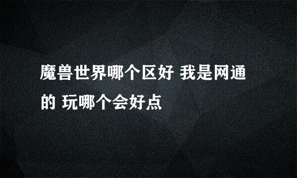 魔兽世界哪个区好 我是网通的 玩哪个会好点