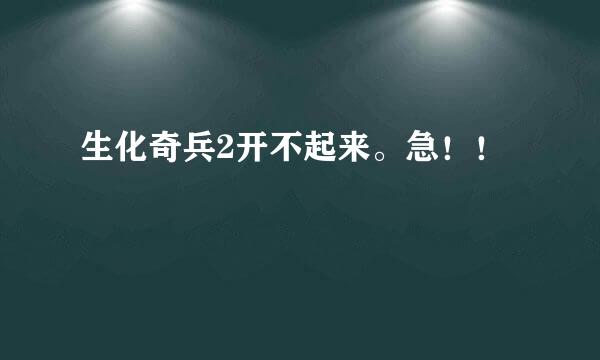 生化奇兵2开不起来。急！！