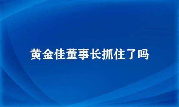 黄金佳董事长抓住了吗