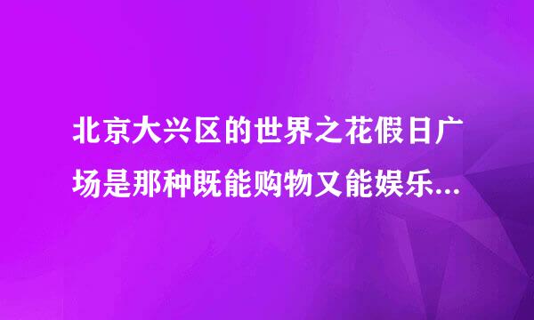 北京大兴区的世界之花假日广场是那种既能购物又能娱乐的假日广场吗？