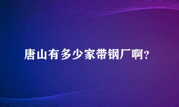 唐山有多少家带钢厂啊？