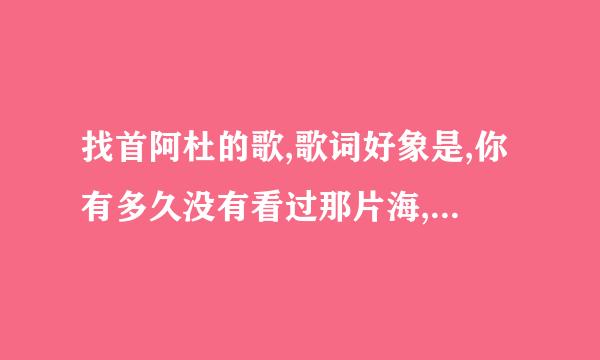 找首阿杜的歌,歌词好象是,你有多久没有看过那片海,希望所有好朋友都能站起来,还有你曾经...