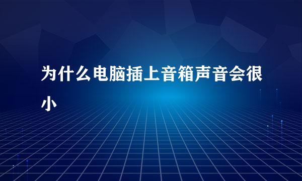 为什么电脑插上音箱声音会很小