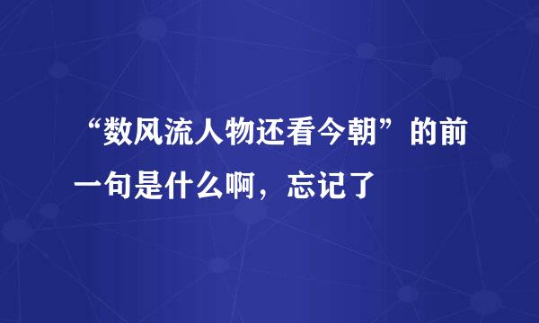 “数风流人物还看今朝”的前一句是什么啊，忘记了