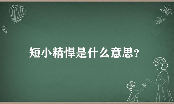 短小精悍是什么意思？