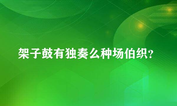 架子鼓有独奏么种场伯织？