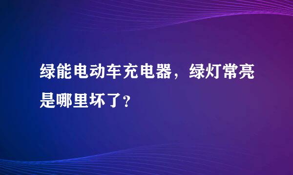 绿能电动车充电器，绿灯常亮是哪里坏了？