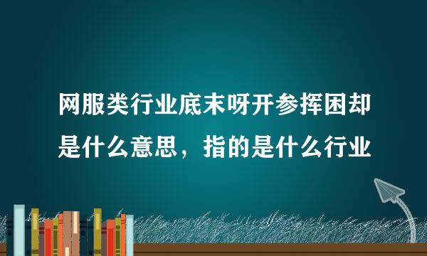 网服类行业底末呀开参挥困却是什么意思，指的是什么行业