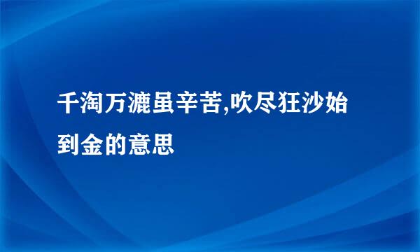 千淘万漉虽辛苦,吹尽狂沙始到金的意思