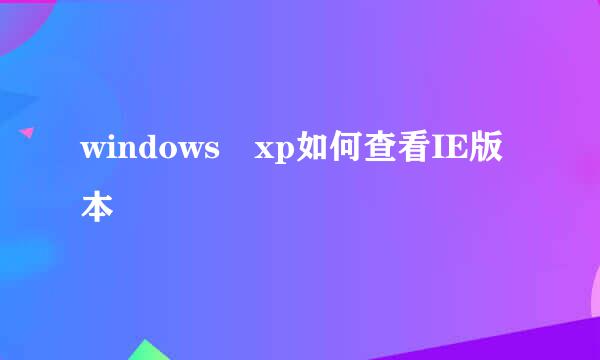 windows xp如何查看IE版本