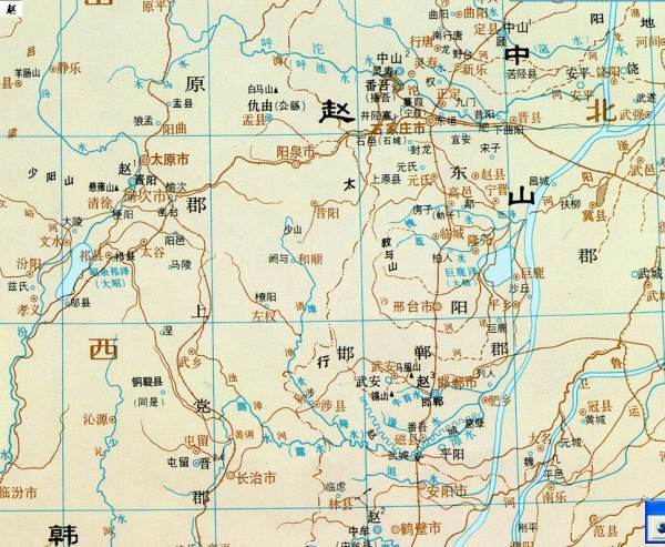 能否给一个赵国地图？多谢！