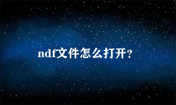 ndf文件怎么打开？