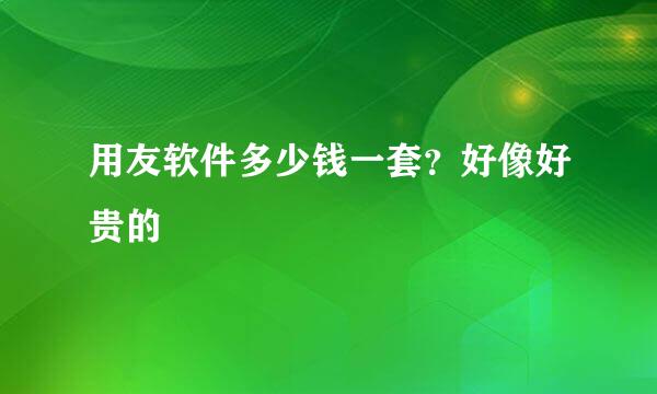 用友软件多少钱一套？好像好贵的