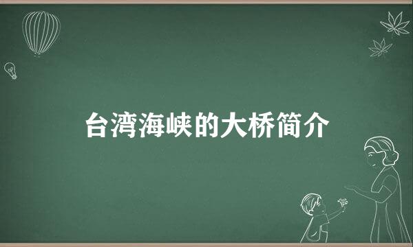 台湾海峡的大桥简介