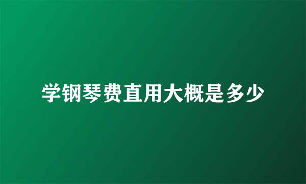 学钢琴费直用大概是多少