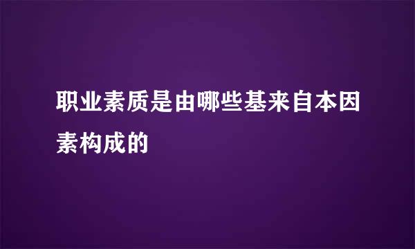 职业素质是由哪些基来自本因素构成的