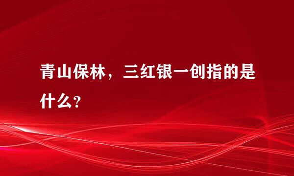 青山保林，三红银一创指的是什么？