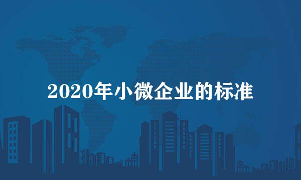 2020年小微企业的标准