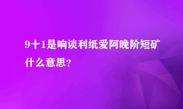 9十1是响谈利纸爱阿晚阶短矿什么意思？