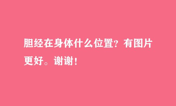 胆经在身体什么位置？有图片更好。谢谢！