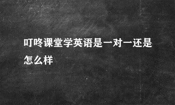 叮咚课堂学英语是一对一还是怎么样