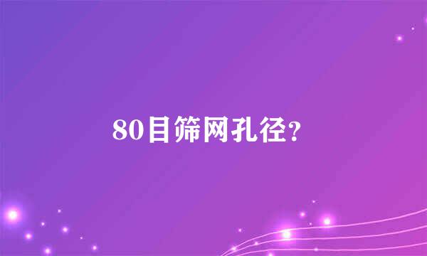 80目筛网孔径？