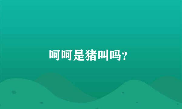 呵呵是猪叫吗？