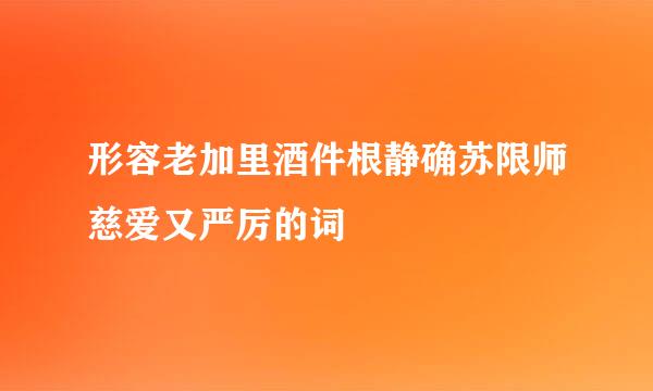 形容老加里酒件根静确苏限师慈爱又严厉的词