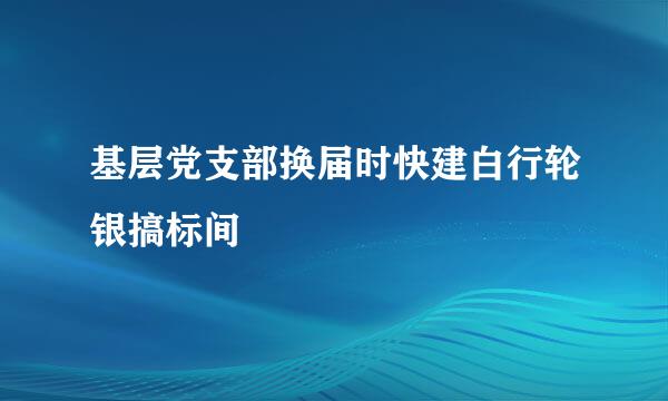 基层党支部换届时快建白行轮银搞标间