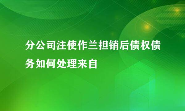 分公司注使作兰担销后债权债务如何处理来自