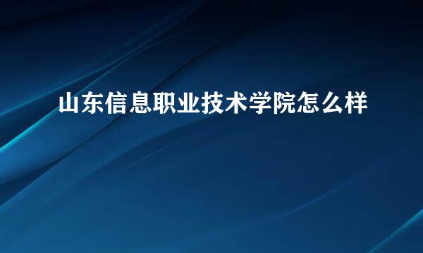 山东信息职业技术学院怎么样