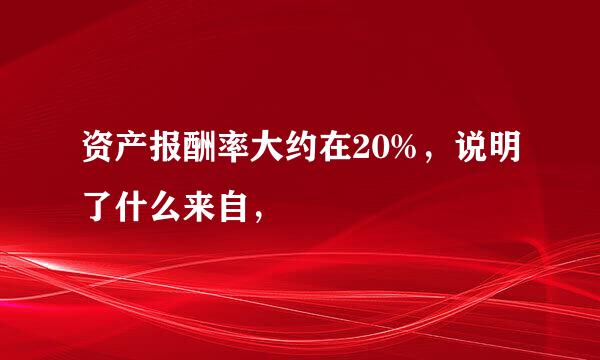 资产报酬率大约在20%，说明了什么来自，