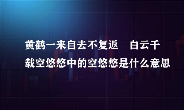 黄鹤一来自去不复返 白云千载空悠悠中的空悠悠是什么意思