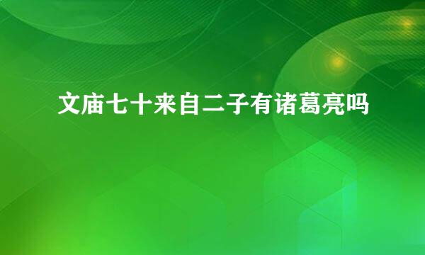 文庙七十来自二子有诸葛亮吗